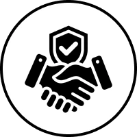 Handshake with shield icon