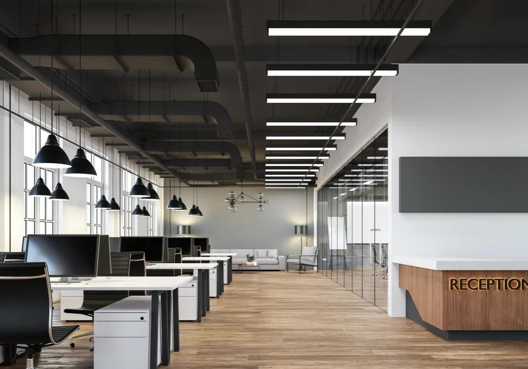 Modern office space with open layout